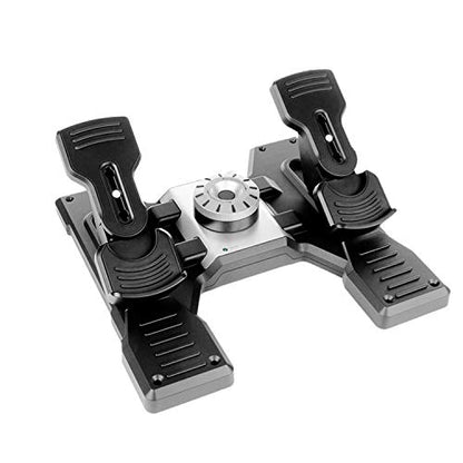 Logitech G Pro Flight Rudder Pedals | Self-centering mechanism, differential toe brakes, adjustable tension dial, part metal, PC compatible
