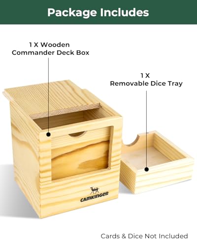 Wooden MTG Commander Deck Box with Display Window 100 Double-Sleeved Cards