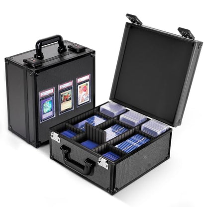 Kabinka Graded Card Case, Aluminum Alloy Graded Card Storage Box | Holds 140 Card Slabs, Sports Trading Card Case with TSA Combination Lock, Fits PSA/CSG/CGC/SGC/BGS, Black - color: Black