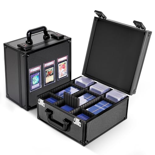 Kabinka Graded Card Case, Aluminum Alloy Graded Card Storage Box | Holds 140 Card Slabs, Sports Trading Card Case with TSA Combination Lock, Fits PSA/CSG/CGC/SGC/BGS, Black - color: Black