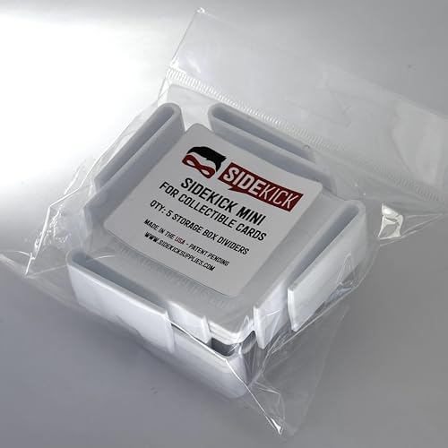SIDEKICK Mini Card Box Divider (5-Pack) Trading/Gaming/Baseball Card Storage Box Divider Protect What You Collect - Proudly Made in the USA (White) - color: White
