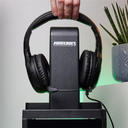 Numskull Official Minecraft LED Light Gaming Locker, Controller Holder & Headset Stand for PS4/PS5 & Xbox Series X|S - Multiple LED Lighting Settings - Official Minecraft Merchandise - color: Minecraft LED