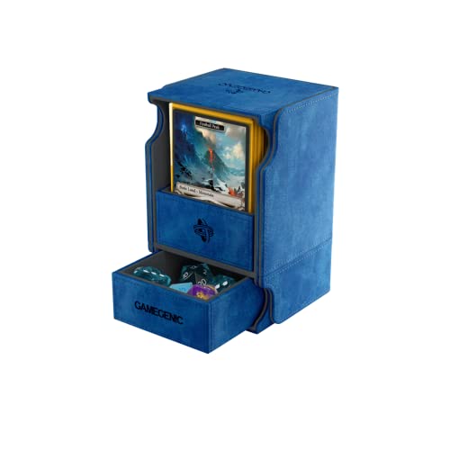 Watchtower 100+ XL Convertible Deck Box | Double-Sleeved Card Storage | Card Game Protector | Nexofyber Surface | Holds Up to 100 Cards | Blue Color | Made by Gamegenic (GGS20104ML) - color: Blue