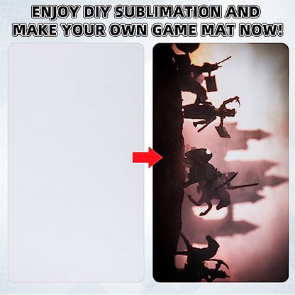 Yexiya 8 Pcs Card Game Mats 14 x 24 Inch Sublimation Blanks Playmat for Trading Board Game Smooth Rubber Playing Mat for Games, Mouse Pad (White) - color: White