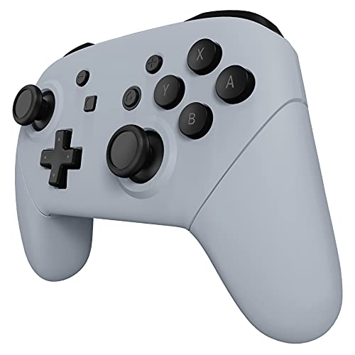 eXtremeRate New Hope Gray Faceplate Backplate Handles for Nintendo Switch Pro Controller, DIY Replacement Hand Grip Housing Shell Cover for Nintendo Switch Pro - Controller NOT Included - color: New Hope Gray