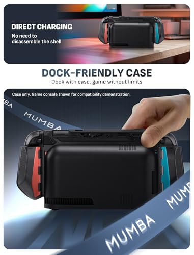 Mumba Blade Series Case for Nintendo Switch 2 [Dock Friendly] [Military-Grade Protection] Switch 2 Grip Protective Cover Shell, Quick-Release Joy-Con, Accessories for Switch 2 Controllers (Blue/Red) - color: Blue/Red