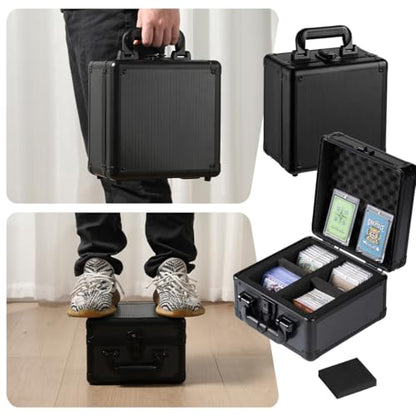 Graded Card Storage Box with With Carry Handle Sports Cards Storage Secure Storage Box Card Case with Dividers Trading Card Organizer for PSA BGS CSG (S) - size: S