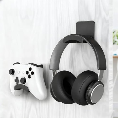 12 PCS Headphone Wall Hangers with Nano Tape, Adhesive Gaming Headphone Stand Headset Holder Hook Wall Desk Closet Door Mount for Most Headphone Controller Hat Baseball Caps (Black)