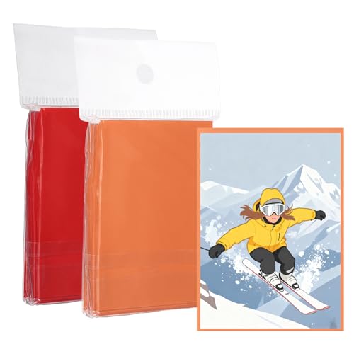 Matte Card Sleeves, Trading Card Sleeves Deck Protectors Perfect for Trading Cards & Baseball & Sports & Magic Gathering & Magic Game Cards (Red/Orange, 100 Pcs) - color: Red/Orange