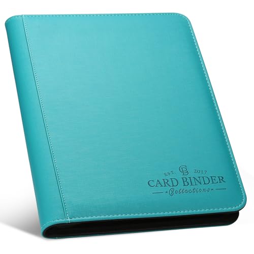 9 Pocket Card Binder, Premium Zip Trading Card Binder, 540 Double Sided Pocket PU Collection Binder, Collector Album, Card Folder for MTG, TCG, Sports Cards - color: Groove blue