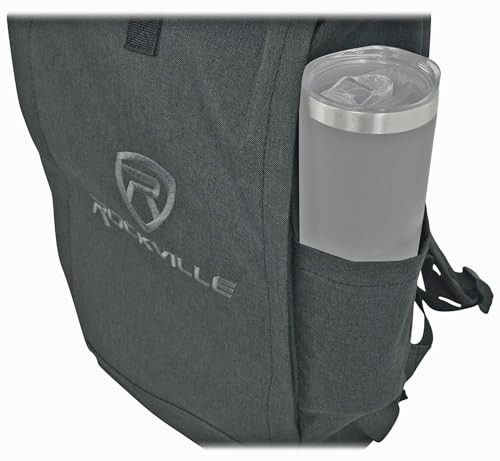 Rockville RPAK Charcoal Durable Backpack Bag with Padded Laptop Pocket | Stylish Nylon Fabric, Fits 15" Laptop, Hidden Zippered Pocket, Adjustable Straps, 2 Side Pockets - color: Charcoal