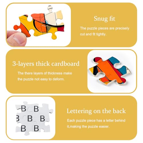 Abstract Art Puzzles for Adults 1000 Pieces, Women Cat Jigsaw Puzzles Modern Geometric, Unique Animal Puzzles Picasso Style - style: Abstract Puzzle