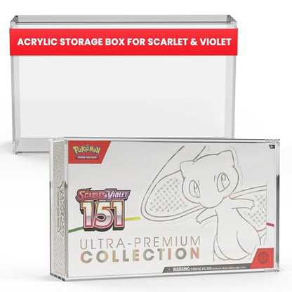 EVORETRO Display Case Acrylic Storage Box for Pokemon Scarlet and Violet 151 Ultra Premium Collection Pack of 1 Protective Dustproof UV Resistant Display Case - style: 151 / Charizard (1)