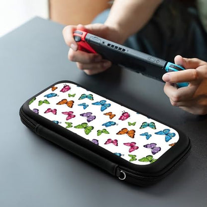 PPIKTC Portable Hard Shell Case Compatible with Nintendo Switch, Shockproof Game Console Holder Bag with Carrying Straps, Beautiful Butterfly - color: Design (202)