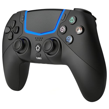 BETMI Wireless Controller for PS-5/Pro/Slim/PC with Hall Joysticks (Black) | Bluetooth Gaming Controller with LED Channel Light/Turbo/6-Axis Gyro/Dual Vibration/Touchpad/3.5mm TRRS Audio Jack/Speaker
