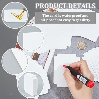 CRASPIRE 60Pcs Plastic Card Separators White Trading Card Dividers 3.7" x 2.8" Frosted Sorting Paper Storage Boxes Standard Organizer Deck Tray Divider with Tab for Trading Baseball Playing - style: White 60Pcs