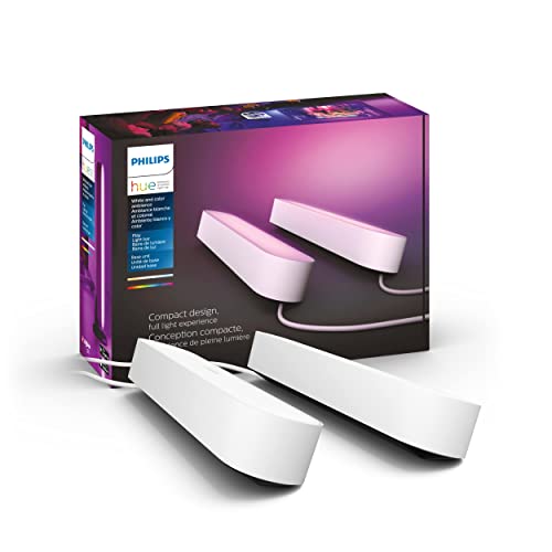 Philips Hue Smart Play Light Bar Base Kit, White - White & Color Ambiance LED Color-Changing Light - 2 Pack - Requires Bridge - Control with App - Works with Alexa, Google Assistant and Apple HomeKit - color: White, size: 2-Pack