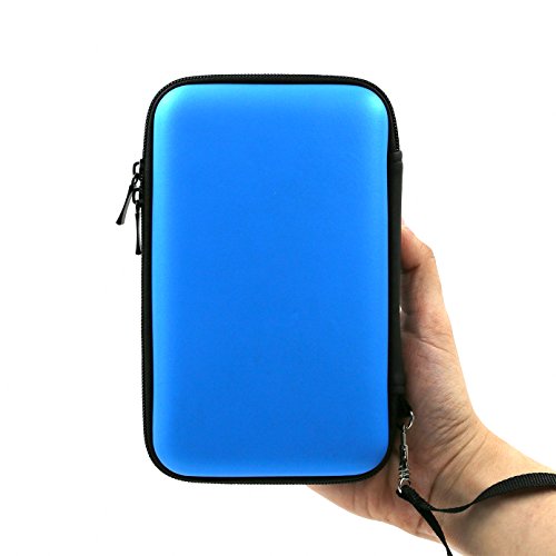 ADVcer 3DS Case, EVA Waterproof Hard Shield Protective Carrying Case with Detachable Hand Wrist Strap Compatible with Nintendo New 3DS XL, New 3DS, 3DS XL, 3DS, 3DS LL or 2DS XL or DSi, DS Lite (Blue) - color: Blue