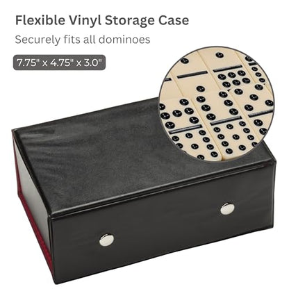 WE Games Double Twelve Dominoes Set - 91 Dominoes in Retro Travel Case - Ideal for Family Games - Perfect for Game Night