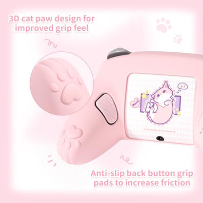 GeekShare Cat Paw Silicone Controller Skin Grips Set Compatible with Switch 2 Pro-Anti-Slip Silicone Protective Cover Case Joystick Caps for Switch 2 Pro Wireless Controller (Pink) - color: Pink