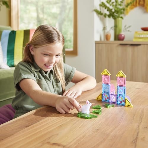 MAGNA-TILES microMAGS 24-Piece Spring Garden Travel Set, The Original Magnetic Building Brand - style: Spring Garden