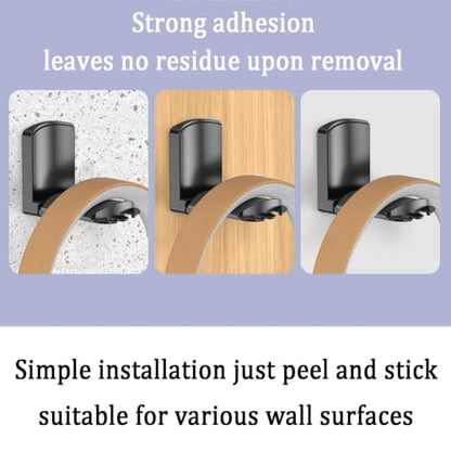 Wall-mounted Headphone Holder/headset Stand Featuring Strong Adhesive Backing and a Drill-free Design Suitable for Various Wall Surfaces(White) - color: White