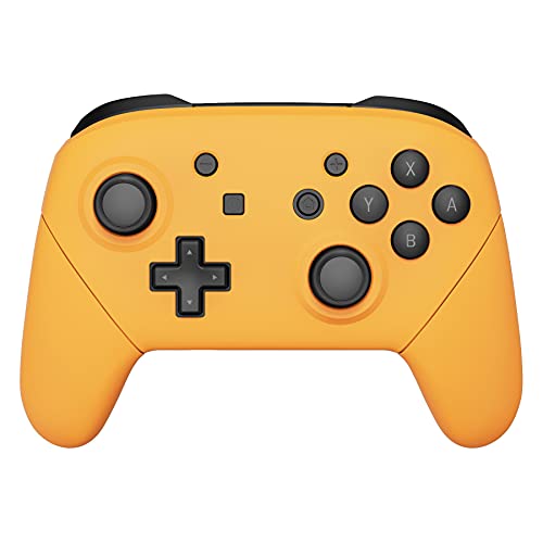 eXtremeRate Caution Yellow Faceplate Backplate Handles for Nintendo Switch Pro Controller, Soft Touch DIY Replacement Grip Housing Shell Cover for Nintendo Switch Pro - Controller NOT Included - color: Caution Yellow