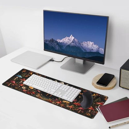 Moth Moon Gaming Mouse Pad Extended Large Mouse Mat 31.5 X 11.8 Inch Nonslip Rubber Base Long Desk Pad Stitched Edges Mousepad Mice Pad for Office Home Game - color: Moth Moon