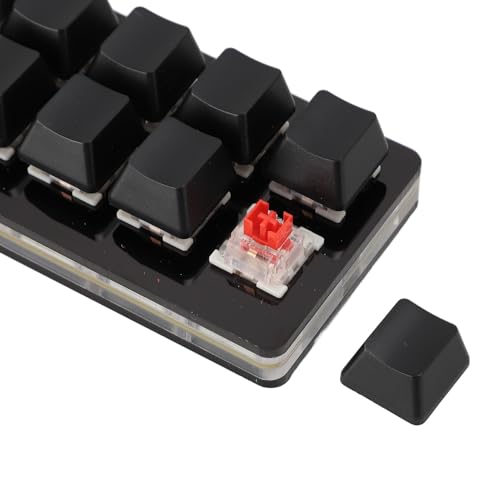Tissting 12 Key Programmable Gaming Keyboard Black USB Mini | Compact RGB Backlit One-Handed Mechanical Keypad for Macros, Shortcuts, and Rhythm Games, 6.3x3.9in/16x10cm
