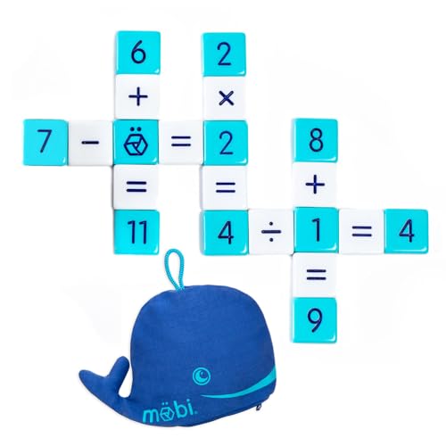 Mobi Educational Math Game - Addition, Subtraction, Multiplication and Division in a Crossword Grid, Numerical Function Tiles, Learning Math Games Kids - for Children Ages 8+ - style: Mobi