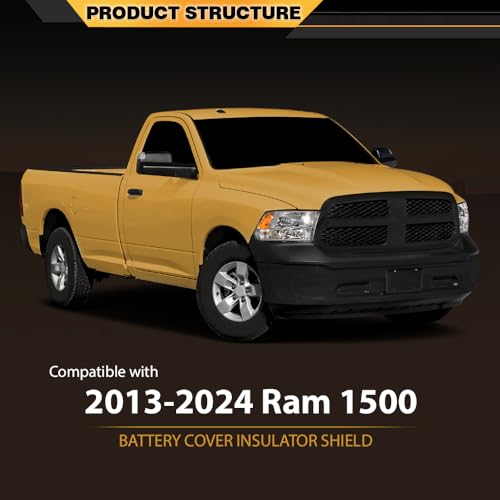 CNNELL Battery Cover Insulator Shield Compatible with Ram 1500 2013-2024 Black 5033397AE - style: 2013-2024 Dodge Ram 1500