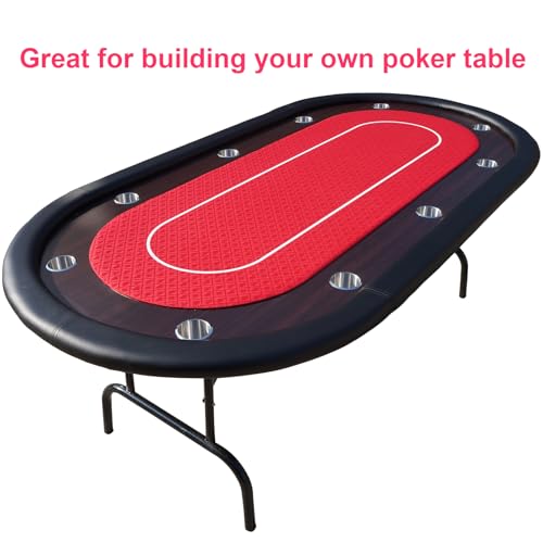 Speed Cloth Poker Table Fabric - 108X60 Inch Section of Casino Card Game Table Felt Top Cover Accessories - Red - color: Red
