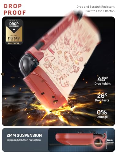 Mumba Blade Series Case for Nintendo Switch 2 [Dock Friendly] [Military-Grade Protection] Switch 2 Grip Protective Cover Shell, Quick-Release Joy-Con, Accessories for Switch 2 Controllers (Arcade) - color: Arcade