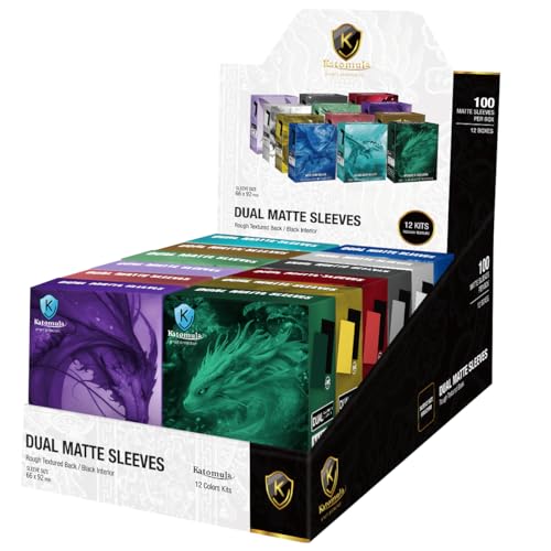 1200PCS MTG Card Sleeves, Katomula 12 Colors Dual Matte Card Sleeve with Black Interior & Smooth Shuffle, Standard Size Deck Card Sleeves for MTG, PKM, TCG and Game Cards - color: 12 Colors