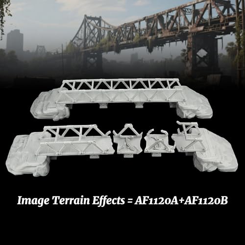 28mm Scenery - RPG Terrain Set for TTRPG Battle Maps(AF1120A) | Wargame Scenery Map Props for Dungeon Masters - Metallic Bridges - color: Af1120a Bridges