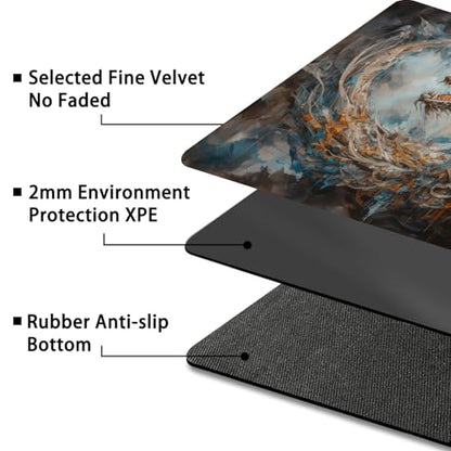 MTG Playmat,Game Play Mat for MTG TCG 24 x 14 inches Cards Game Playmats,Trading Card Game Stitched Play Mats Commander Deck Gaming Desk Mat Card Gameplay Mats,Artdragon - color: Artdragon, size: NO Zone