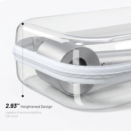 Clear Hard Shell Organizer Cases, 2 Pack | Durable PET shell with water-resistant, scratch-resistant surface for travel, toiletries, electronics and daily essentials - color: White