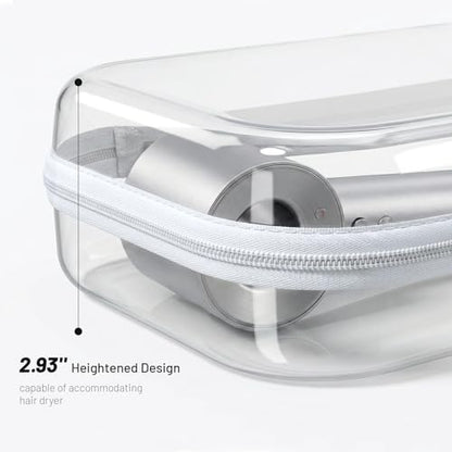 Clear Hard Shell Organizer Cases, 2 Pack | Durable PET shell with water-resistant, scratch-resistant surface for travel, toiletries, electronics and daily essentials - color: White