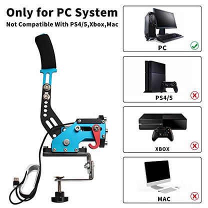 Htostar Racing PC Racing Game USB Handbrake,64 Bit USB Handbrake Compatible with G25 G27 G29 G920 T500 T300
