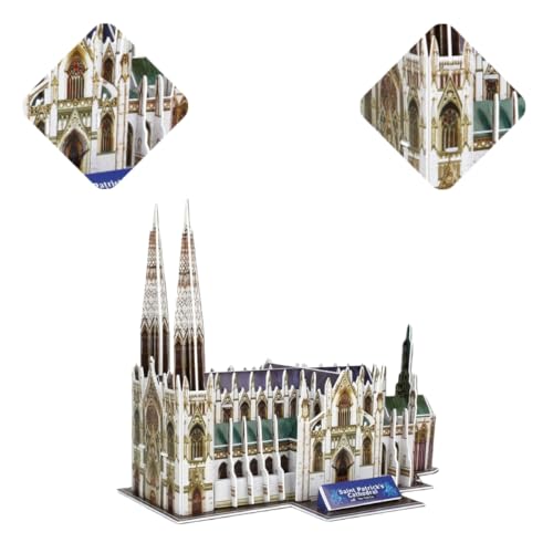 Architecture World Famous of 3D Puzzle.Build Your Own Collection of 17 Global Landmarks (Notre Dame, Colosseum) - Educational DIY Model Kit for Kids & Adults. (St. Patrick's Cathedral) - color: St. Patrick's Cathedral