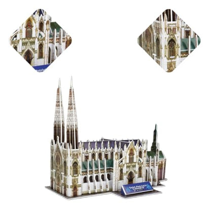 Architecture World Famous of 3D Puzzle.Build Your Own Collection of 17 Global Landmarks (Notre Dame, Colosseum) - Educational DIY Model Kit for Kids & Adults. (St. Patrick's Cathedral) - color: St. Patrick's Cathedral