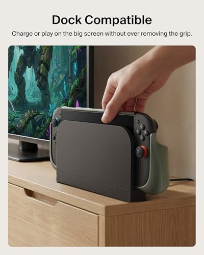 Belkin Nintendo Switch 2 Grip Charging Case with 10000mAh Power Bank 30W | Magnetically Attachable Custom 10000mAh Power Bank with Ergonomic Nonslip Grip, Quick Release, Dockable, Built-in Kickstand - color: Olive, style: Charging Grip