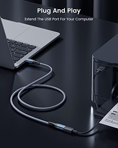 ANDTOBO USB Extension Cable 3.3ft, USB 3.0 Type A Male to Female Extender Cables High-Speed Data Transfer 5Gbps Compatible with Gamepad, Printer, Webcam, USB Keyboard, Flash Drive, Hard Drive - size: 3.3 ft