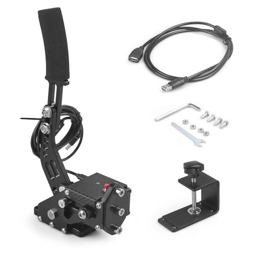 64Bit PC/PS4/PS5 USB Handbrake Upgrade SIM Racing Games Handbrake,Only compatible with Windows 10,PC USB all Steering wheel available,1.8M Cable/With Fixing Clip/Reinforced Spring