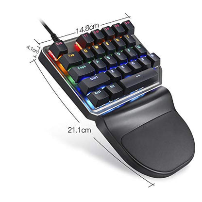 MOTOSPEED One-Handed Mechanical Mini Gaming Keypad 27 Keys, 9 LED Backlit USB Wired Mechanical Gaming Keyboard for Pro Keyboard Computer/PC/Desktop/Laptop