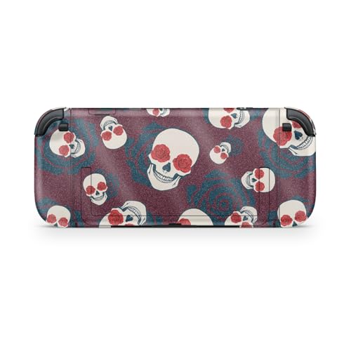 Glossy Glitter Gaming Skin Compatible with Nintendo Switch 2 Console Only - Skulls N Roses - Premium 3M Vinyl Protective Wrap Decal Cover - Easy to Apply | Crafted in The USA by MightySkins - color: Skulls N Roses, size: Switch 2 Console Skin Only, style: