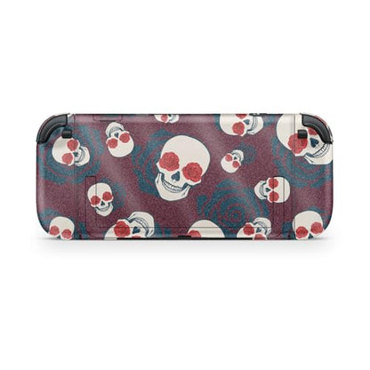 Glossy Glitter Gaming Skin Compatible with Nintendo Switch 2 Console Only - Skulls N Roses - Premium 3M Vinyl Protective Wrap Decal Cover - Easy to Apply | Crafted in The USA by MightySkins - color: Skulls N Roses, size: Switch 2 Console Skin Only, style: