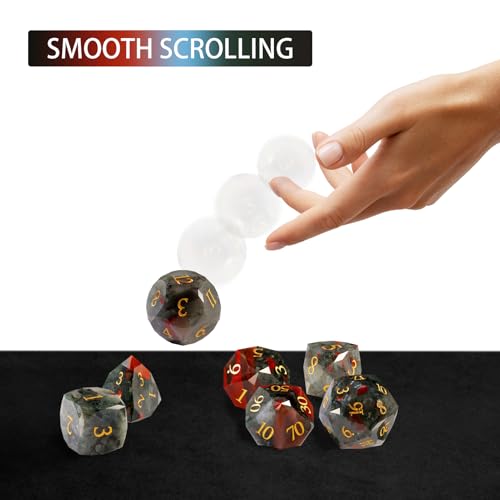 Unique Gemstone Dice Set 7PCS, Handmade Natural Stone Polyhedral DND Dice with Premium Gift Case for Board Game Lovers Birthday Gift - color: Zs-xs