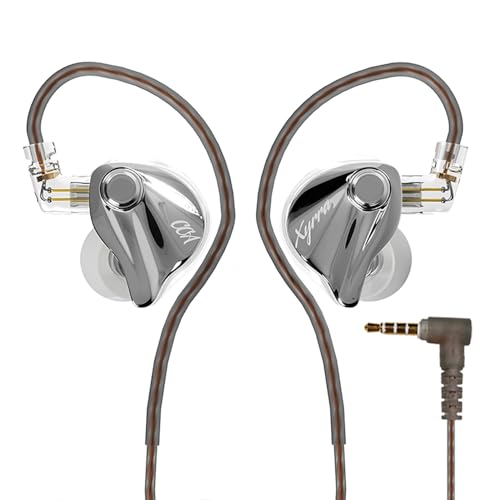 CCA Xyrra Dual Driver in-Ear Monitor Headphones,1DD+1BD HiFi IEM Earphones,Wired Gaming Earbuds for Gamers Musicians - color: Silver, style: Without Mic,3.5mm