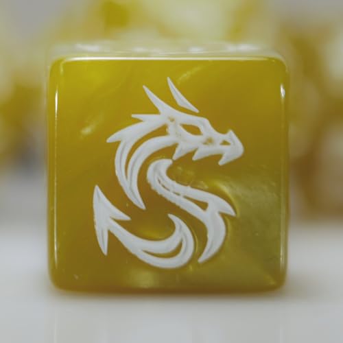 generic dice Set for Dungeon and Dragons D&D MTG 7-Die RPG Polyhedral Dice (Yellow) - color: Yellow